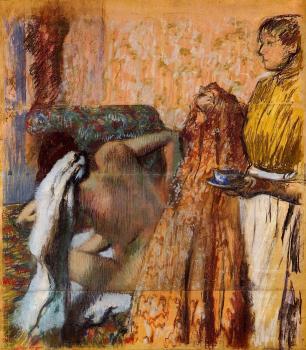 Edgar Degas : Breakfast after the Bath III